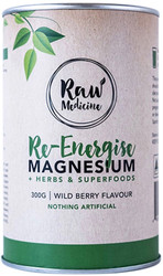 Raw Medicine Re-Energise Magnesium + Herbs & Superfoods Wild Berry Flavour 300g