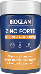 Bioglan Zinc Forte High Strength 40mg 60 Tabs x 3 Pack = 180 Tabs