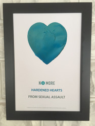 NO MORE Hardened Hearts from Sexual Assault Poster with Black Frame (1 3/4")