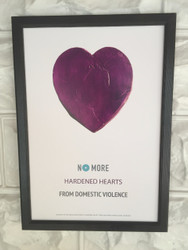 NO MORE Hardened Hearts from Domestic Violence Poster with Black Frame (1")