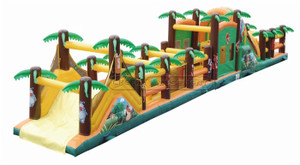Jungle Themed Obstacle Courses Inflatable Obstacle