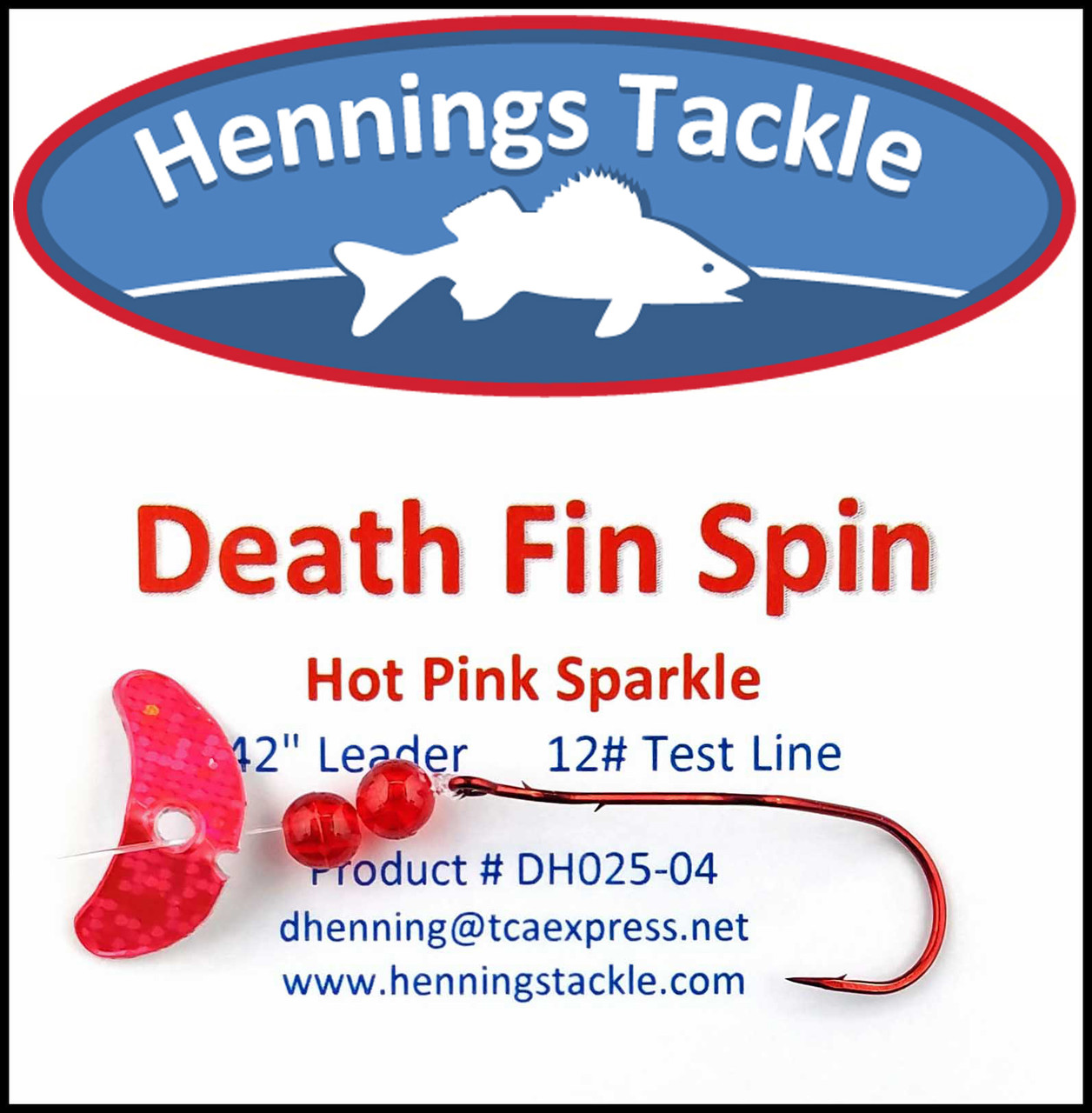 Death Fin Spins - Hot Pink Sparkle - Henning's Tackle