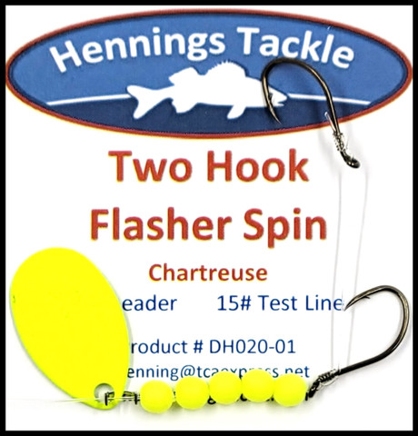 Two Hook Flasher Spin - Chartreuse