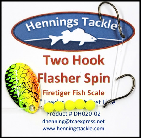 Two Hook Flasher Spin - Firetiger