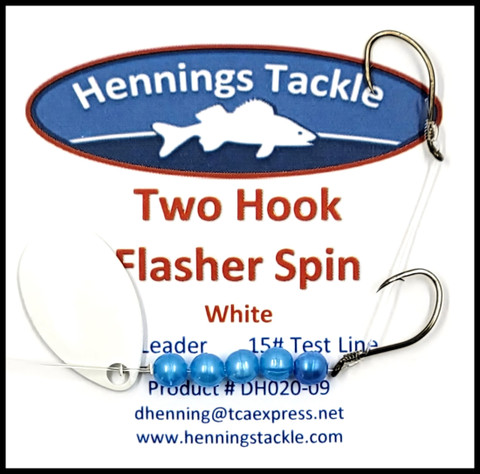 Two Hook Flasher Spin - White