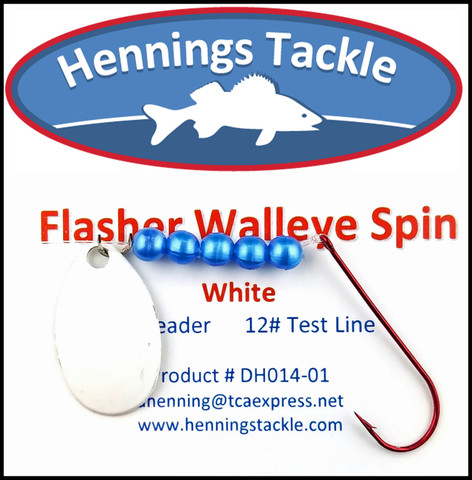Flasher Walleye Spins - White