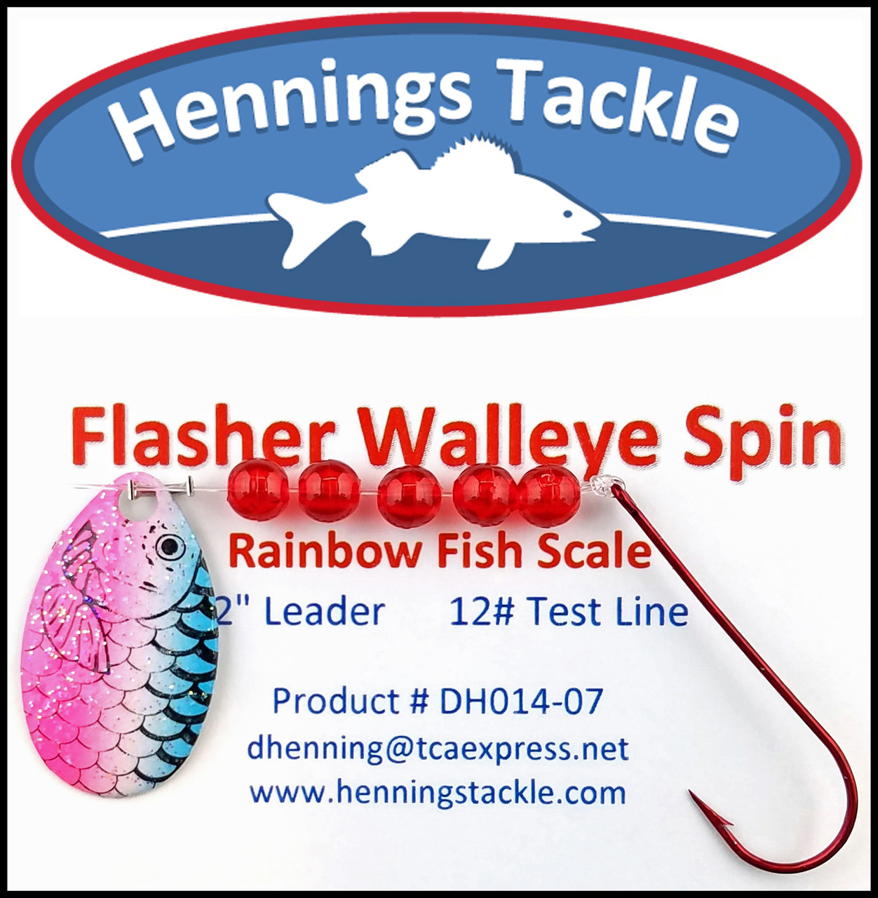 Flasher Walleye Spins - Rainbow Fish Scale - Henning's Tackle