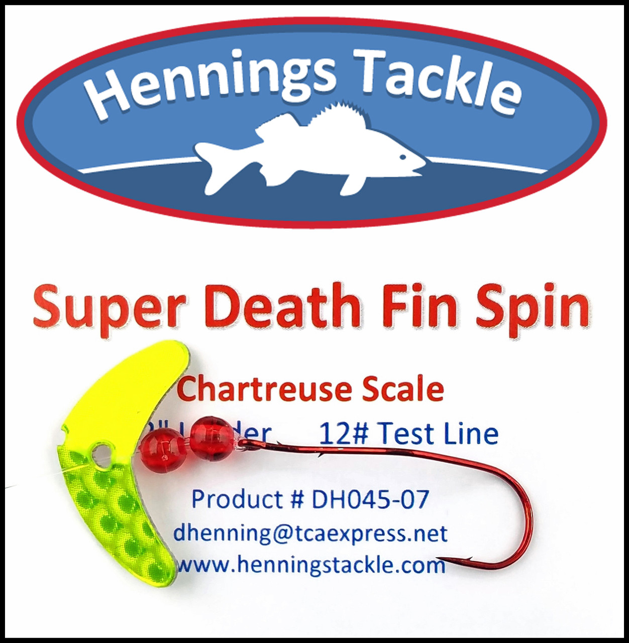 Super Death Fin Spins - Chartreuse Scale - Henning's Tackle