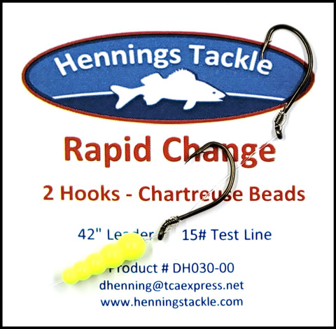 Rapid Change - 2 Hooks - Chartreuse Stack Beads