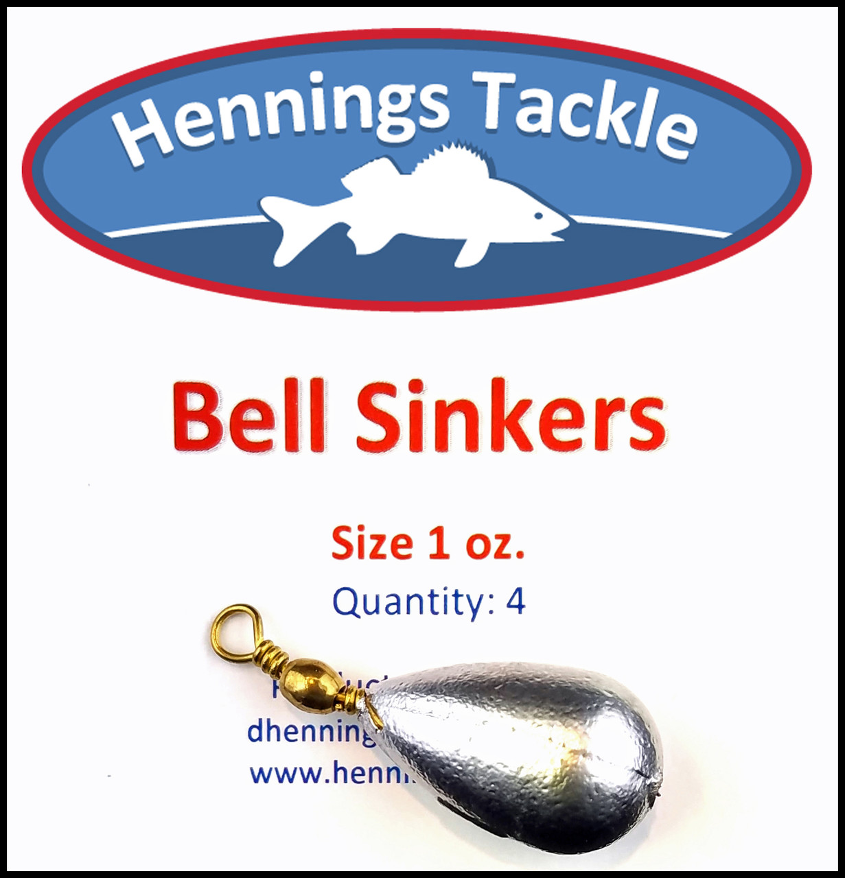 Bell Sinker - 1 oz. - Henning's Tackle