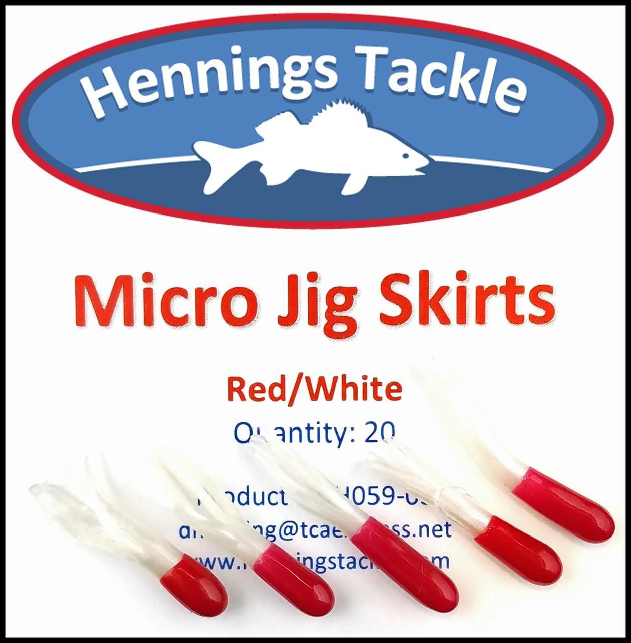 Micro Jig Skirts - Red/White - Henning's Tackle