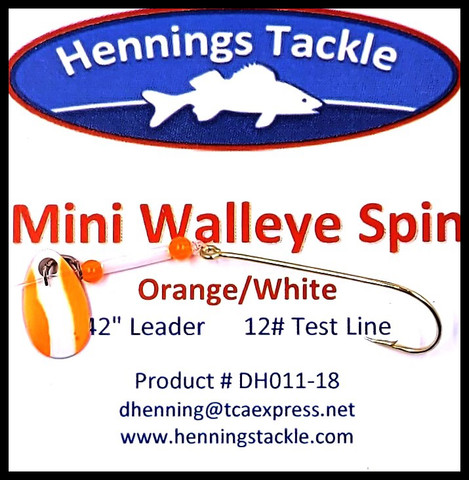 Mini Walleye Spin - Orange/White