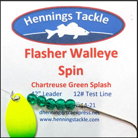 Flasher Walleye Spin - Chartreuse Green Splash