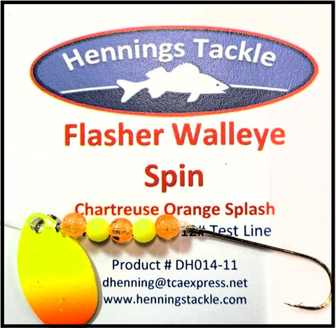 Flasher Walleye Spin - Chartreuse Orange Splash