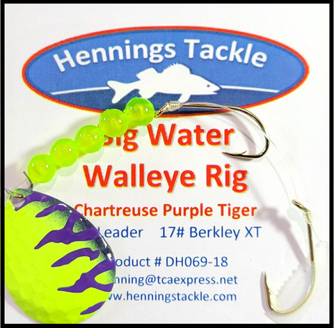 Big Water Walleye Rig - Chartreuse Purple Tiger