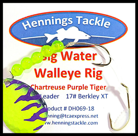 Big Water Walleye Rig - Chartreuse Purple Tiger