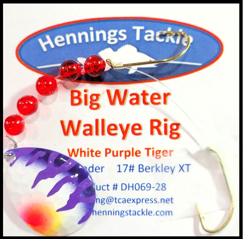 Big Water Walleye Rig - White Purple Tiger