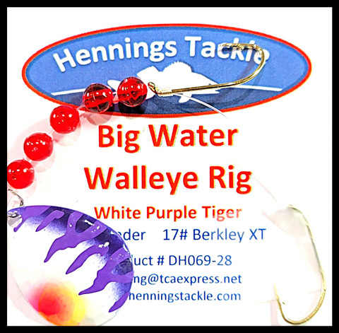 Big Water Walleye Rig - White Purple Tiger
