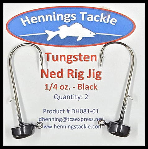 Tungsten Ned Rig Jig - 1/4 oz. - Black