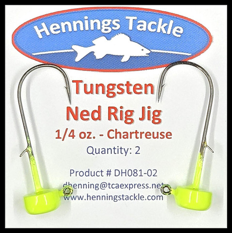 Tungsten Ned Rig Jig - 1/4 oz. - Chartreuse
