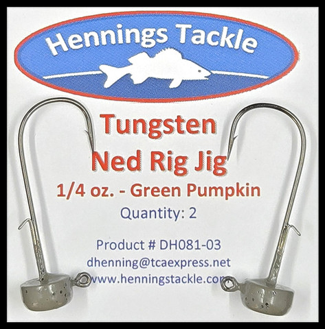 Tungsten Ned Rig Jig - 1/4 oz. - Green Pumpkin
