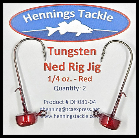 Tungsten Ned Rig Jig - 1/4 oz. - Red