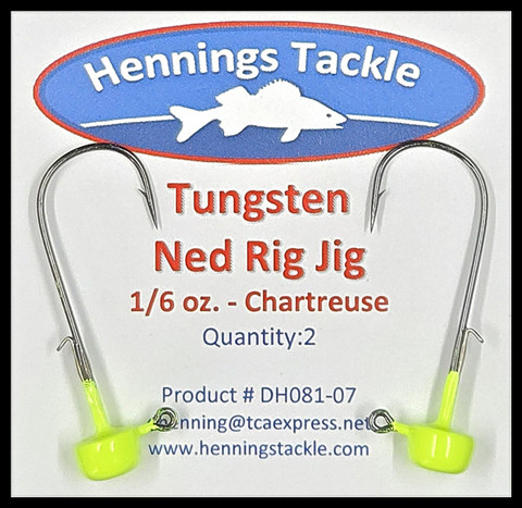 Tungsten Ned Rig Jig - 1/6 oz. - Chartreuse