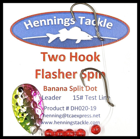 Two Hook Flasher Spin - Banana Split Dot