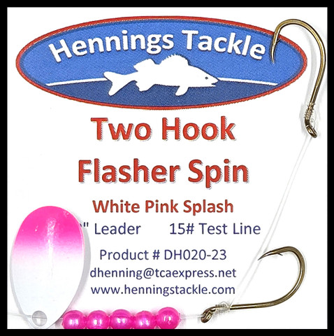 Two Hook Flasher Spin - White Pink Splash