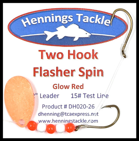 Two Hook Flasher Spin - Glow Red