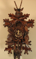 1-Day German Black Forest Hunting Cuckoo Clock 1230