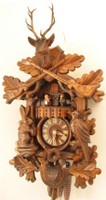 Rombach and Haas 1 Day German Black Forest Musical Hunting Cuckoo Clock 1330