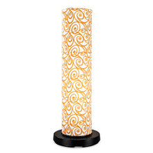 PatioGlo Electric Floor Lamp - White LED with Orange Outdoor Pattern Fabic Lamp Shade