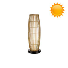 PatioGlo Solar Powered Floor Table Lamp - Color Changing LED with Bamboo Cover