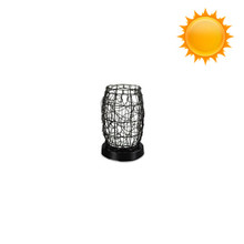 PatioGlo Solar Powered Table Lamp - Color Changing LED with Wicker Cover
