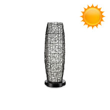 PatioGlo Solar Powered Floor Table Lamp - Color Changing LED with Wicker Cover