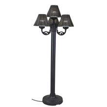 Versailles Floor Lamp - Black Base with Walnut Wicker Lamp Shades - CD