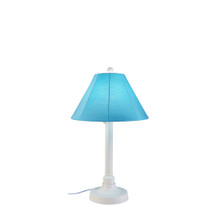 San Juan 34" Table Lamp - White Base with Canvas Aruba Sunbrella Fabric Lamp Shade