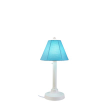 San Juan 30" Table Lamp - White Base with Canvas Aruba Sunbrella Fabric Lamp Shade
