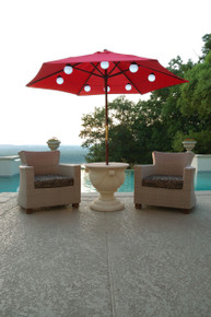 Solar Powered White LED Globe String & Umbrella Lights - 8 Globes