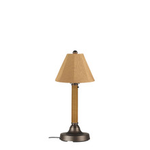 Bahama Weave 30" Table Lamp - Mocha Cream Wicker Body with Linen Straw Sunbrella Fabric Lamp Shade