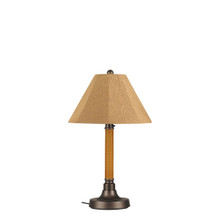 Bahama Weave 34" Table Lamp -  Mocha Cream 2" Wicker Body with Linen Straw Sunbrella Fabric Lamp Shade