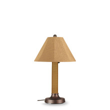 Bahama Weave 34" Table Lamp -  Mocha Cream 3" Wicker Body with Linen Straw Sunbrella Fabric Lamp Shade