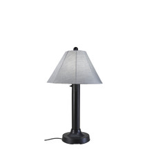 Seaside Table Lamp - Black Base with Canvas Granite Sunbrella Fabric Lamp Shade