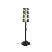 Coronado 58" Floor Lamp - Black Base with New Twist Caviar Outdoor Pattern Fabric Lamp Shade