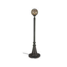 European Single Globe Patio Lamp with bronze globes and black lamp base finish