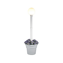 Milano Planter Lamp - White Base with White Globe and Granite Colored Resin Planter