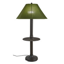 Catalina Floor Lamp and Table - Bronze Base with Spectrum Cilantro Sunbrella Fabric Lamp Shade