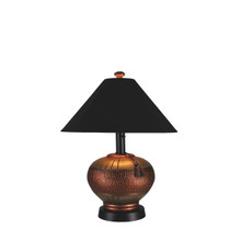 Phoenix Table Lamp - Copper Base with Black Canvas Sunbrella Fabric Lamp Shade