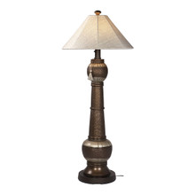 Phoenix Floor Lamp - Bronze Base with Silver Linen Canvas Sunbrella Fabric Lamp Shade